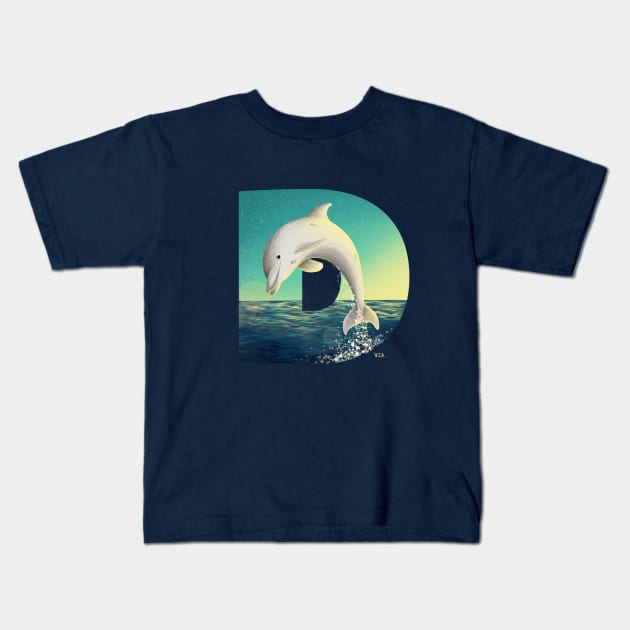 Dolphin Kids T-Shirt by vero.e.a